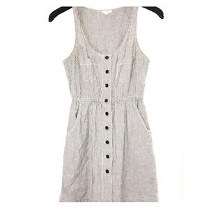 Blue and white pin-strip dress