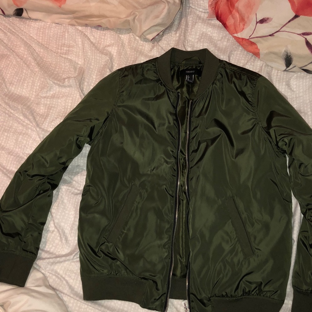Green Bomber Jacket - Picture 2 of 4