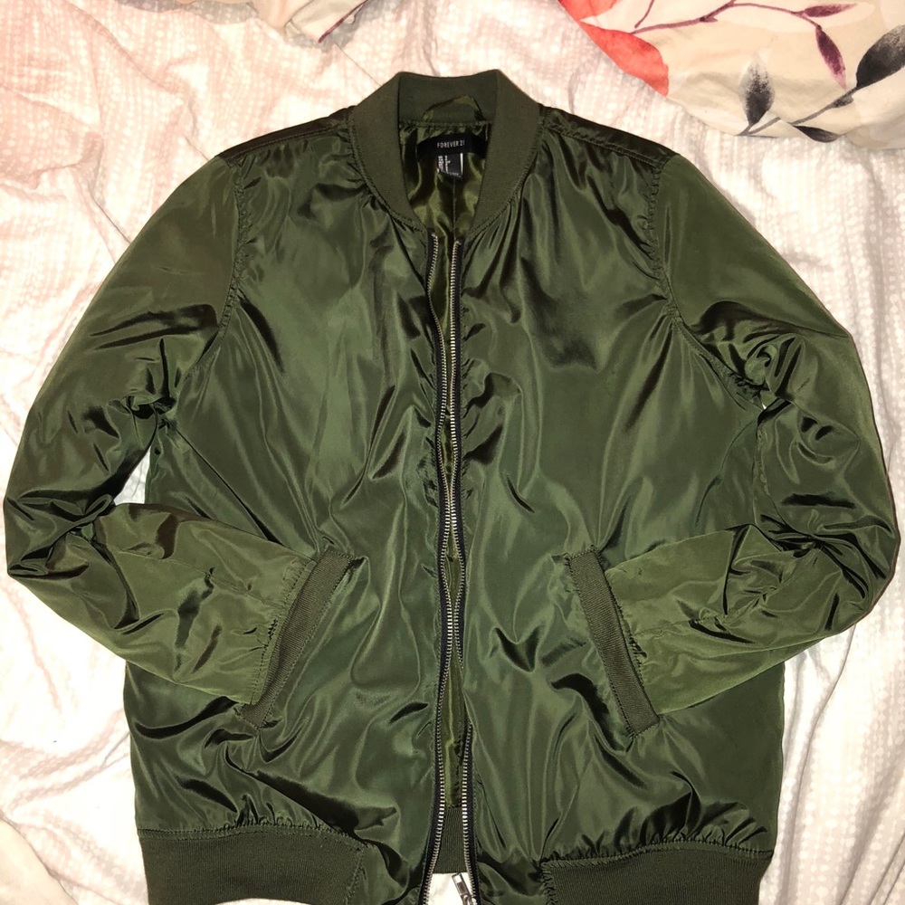 Green Bomber Jacket - Picture 3 of 4