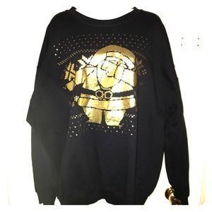  Dabbing Santa, Black & Gold Sweatshirt XL 