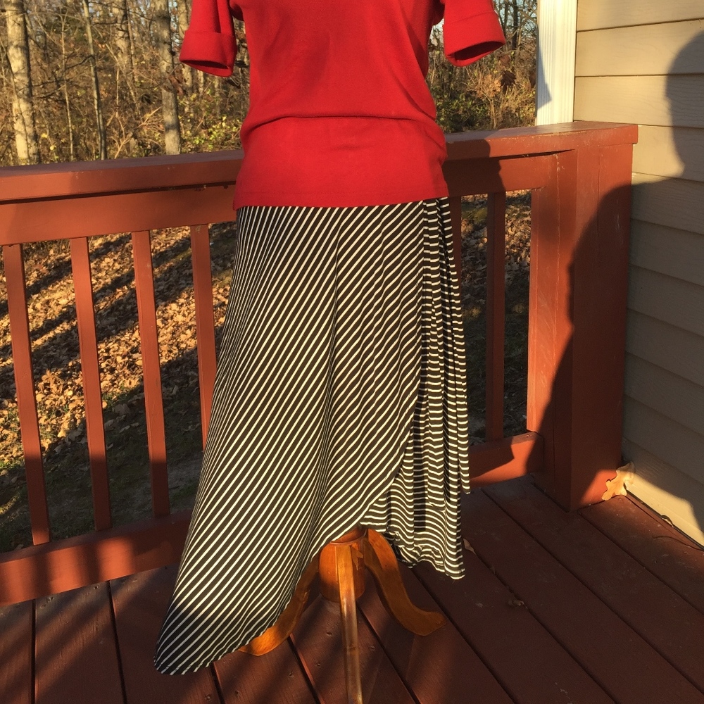 Bobeau midi/maxi faux-wrap skirt