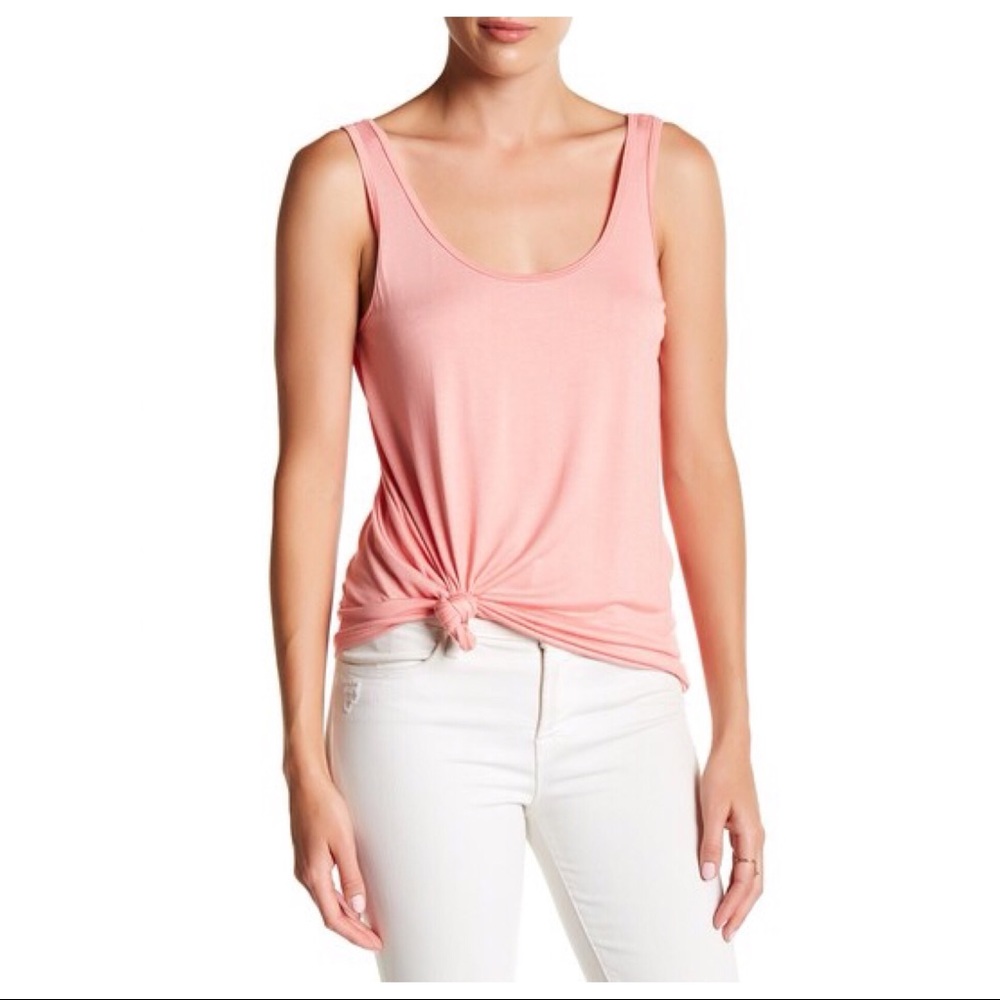 Michael Stars Scoop Neck Tank in Salmon