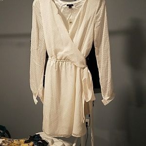 Ann Taylor Textured Faux Wrap Dress
