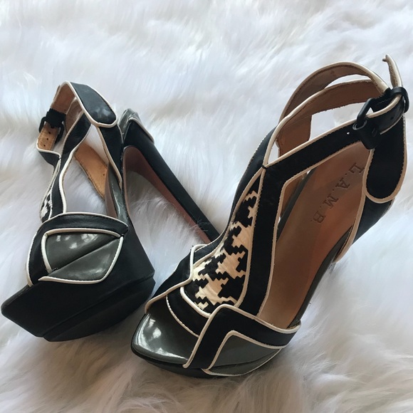 L.A.M.B. Shoes - 🎉HP🎉 L.A.M.B. Oldwyn Houndstooth Platform Heels