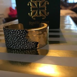 Rustic Cuff— Dallas Cuff size 1.0 silver/ gold
