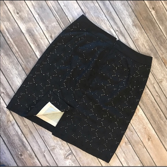 Loft Eyelet Pencil Skirt in Black and Nude - Picture 4 of 7