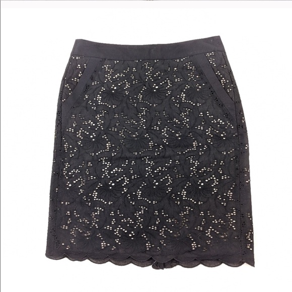 Loft Eyelet Pencil Skirt in Black and Nude - Picture 6 of 7