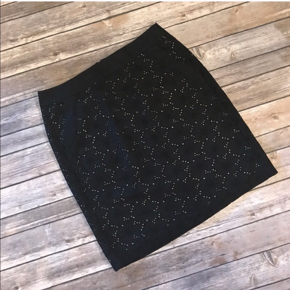 Loft Eyelet Pencil Skirt in Black and Nude - Picture 3 of 7