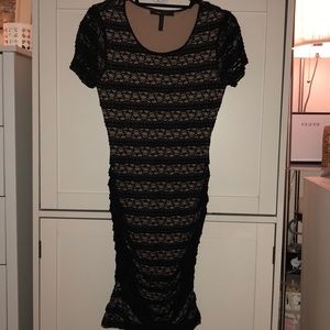 BCBG black and cream lace dress
