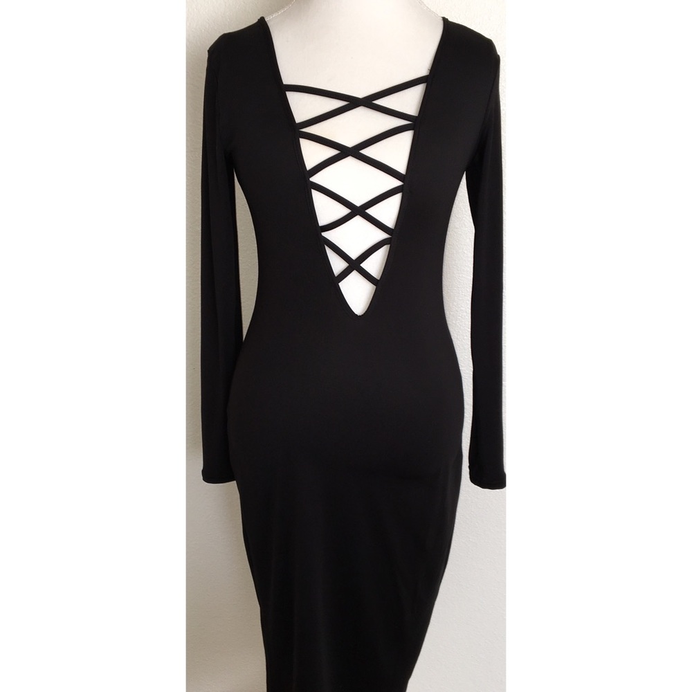 *Black* Bandage Bodycon Cocktail Dress - Picture 4 of 7