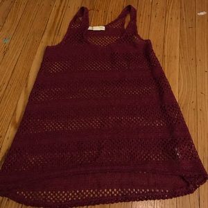 Maroon Tank Top Staring at Stars