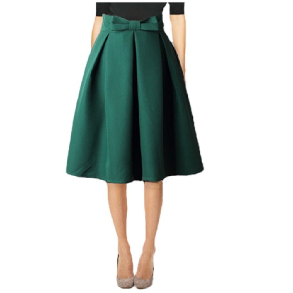 🖤 HP 🖤 LUISA Emerald Bow Tie Skirt - Picture 1 of 5