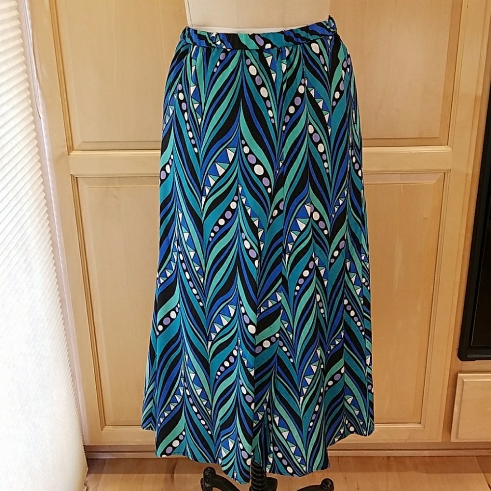Bob Mackie wearable art silk skirt - Picture 2 of 5