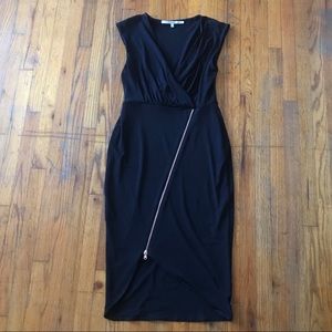 Rachel Roy Pencil Dress Black Rose Gold Zipper M