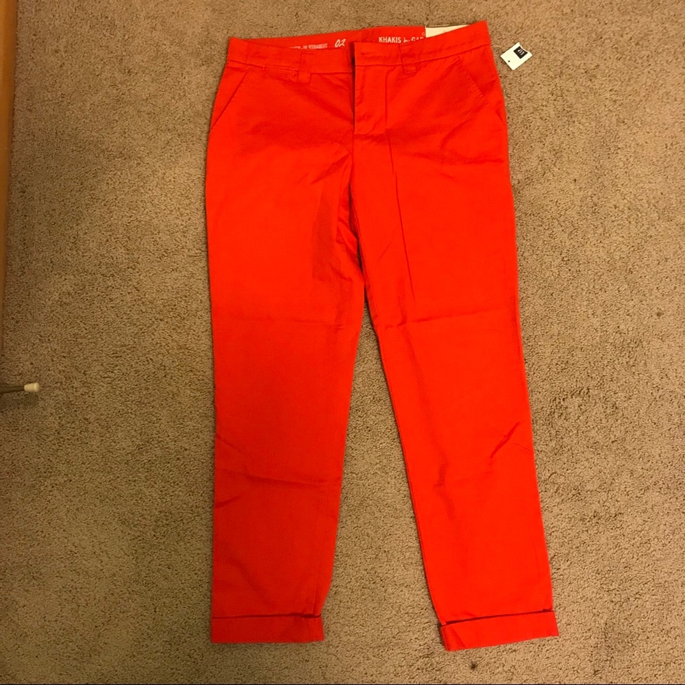 Gap Red/Orange Broken-In Straight Khaki Pants