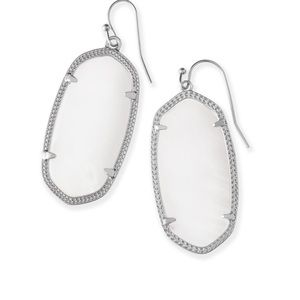 Kendra Scott Elle Silver Earrings-Mother of Pearl