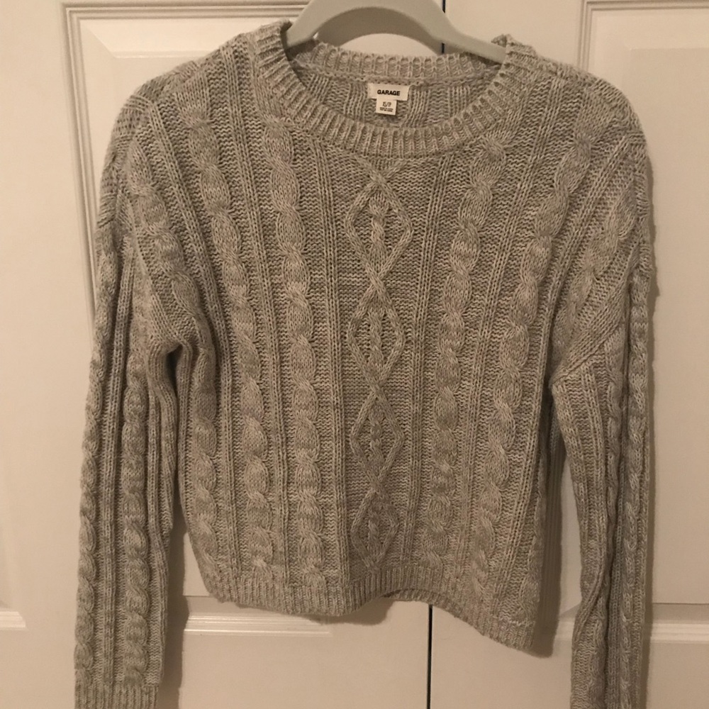 Grey crop sweater