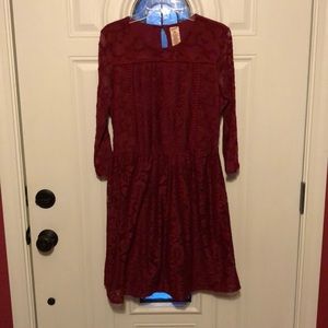 Arizona red lace 3/4 sleeve dress