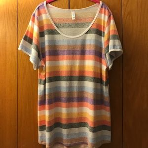 Lularoe Classic T 3X Multi colored stripes