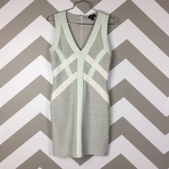 Topshop Dresses & Skirts - Topshop Grey Blue Bandage Vneck Dress 6