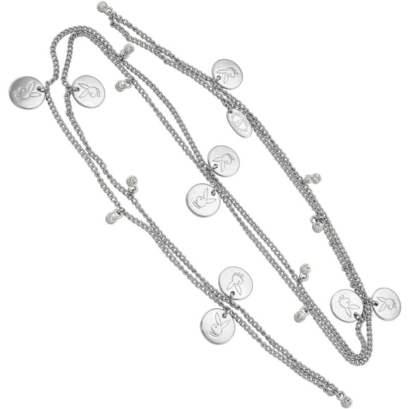 Playboy Necklace long wrap layered bunny charm y2k - Picture 7 of 9