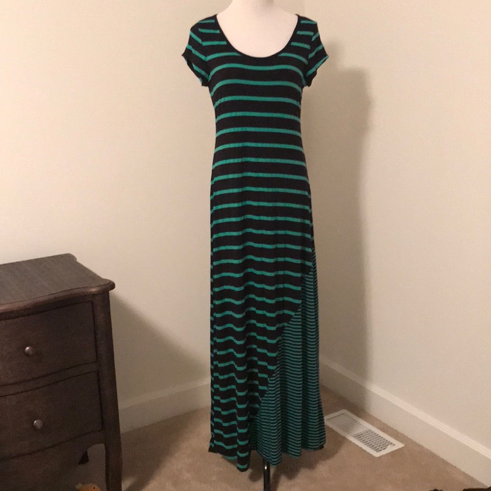 striped maxi dress