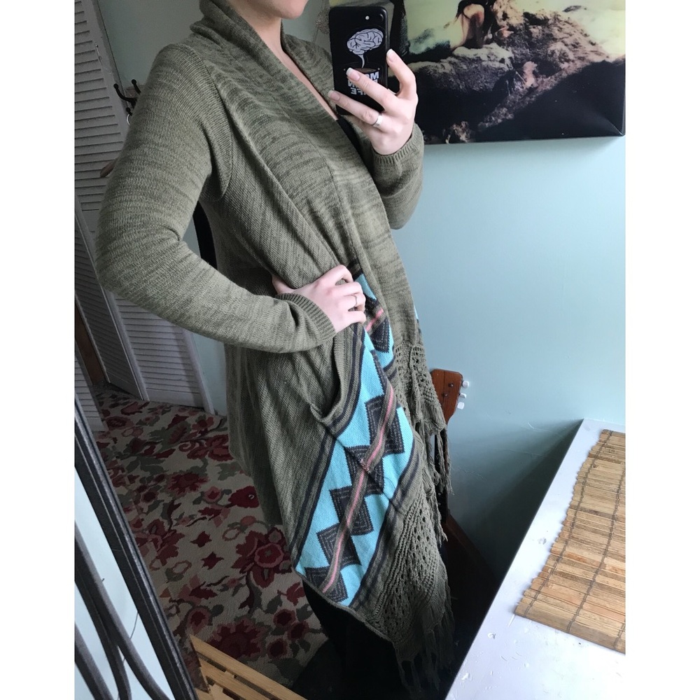 Billabong boho cardigan with fringe