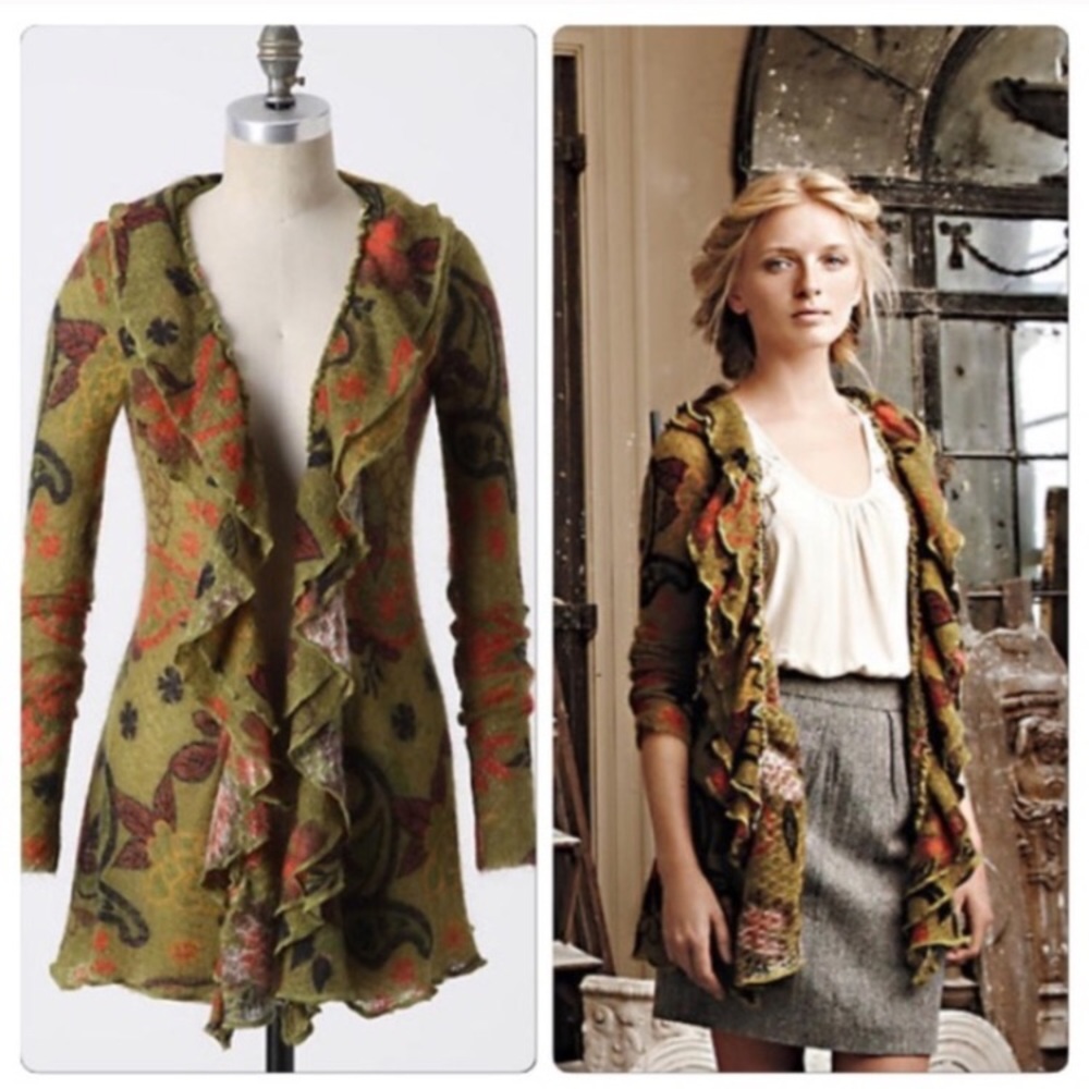 Anthropologie Verdant Paisley Cardigan