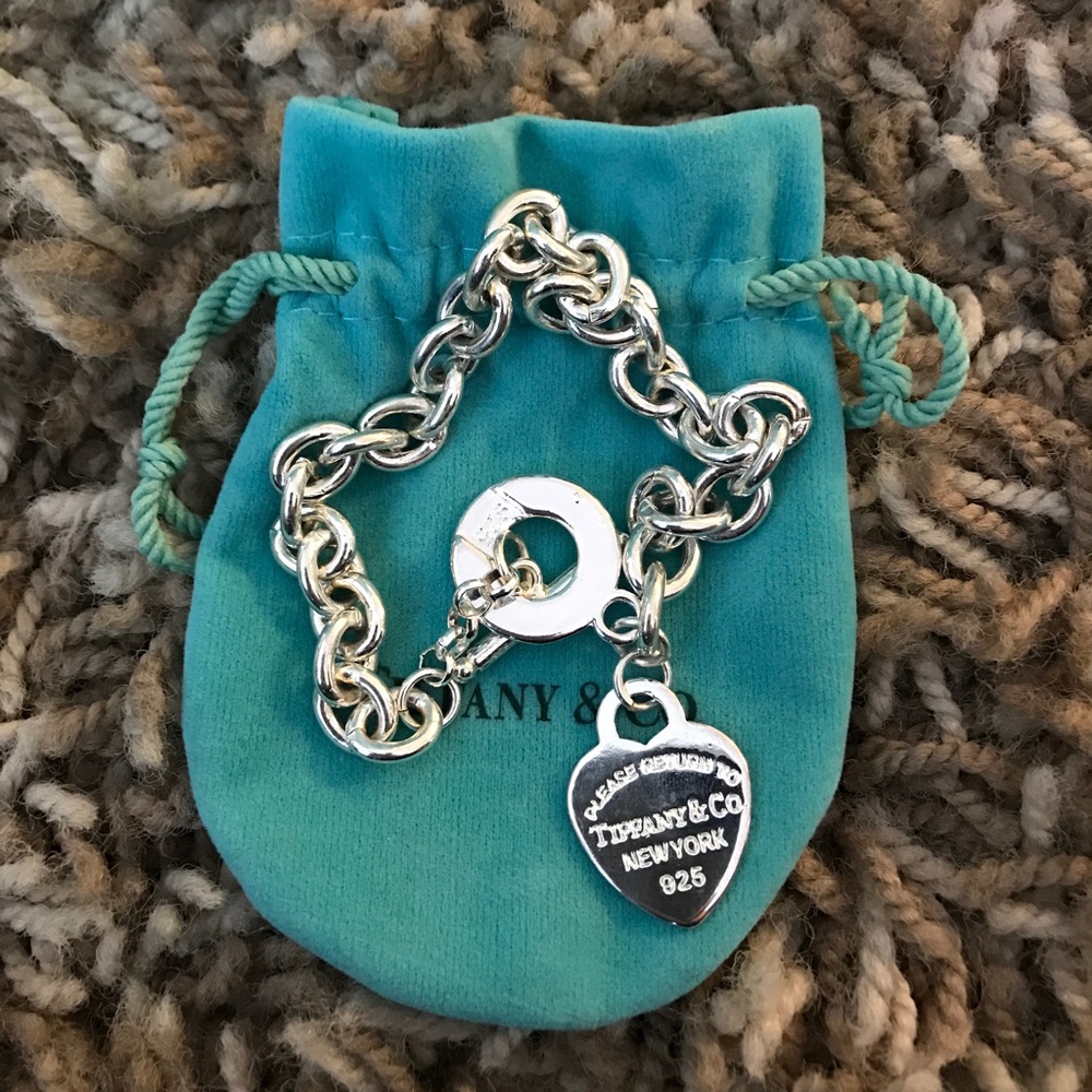 Tiffany & co.  Heart tag charm bracelet