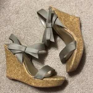 Gently worn tan wedges - size 8
