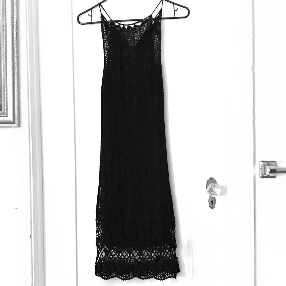 Gorgeous black Shelli Segal crochet dress