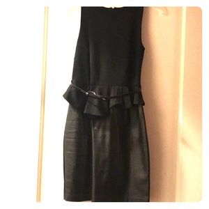 Black Peplum leather dress