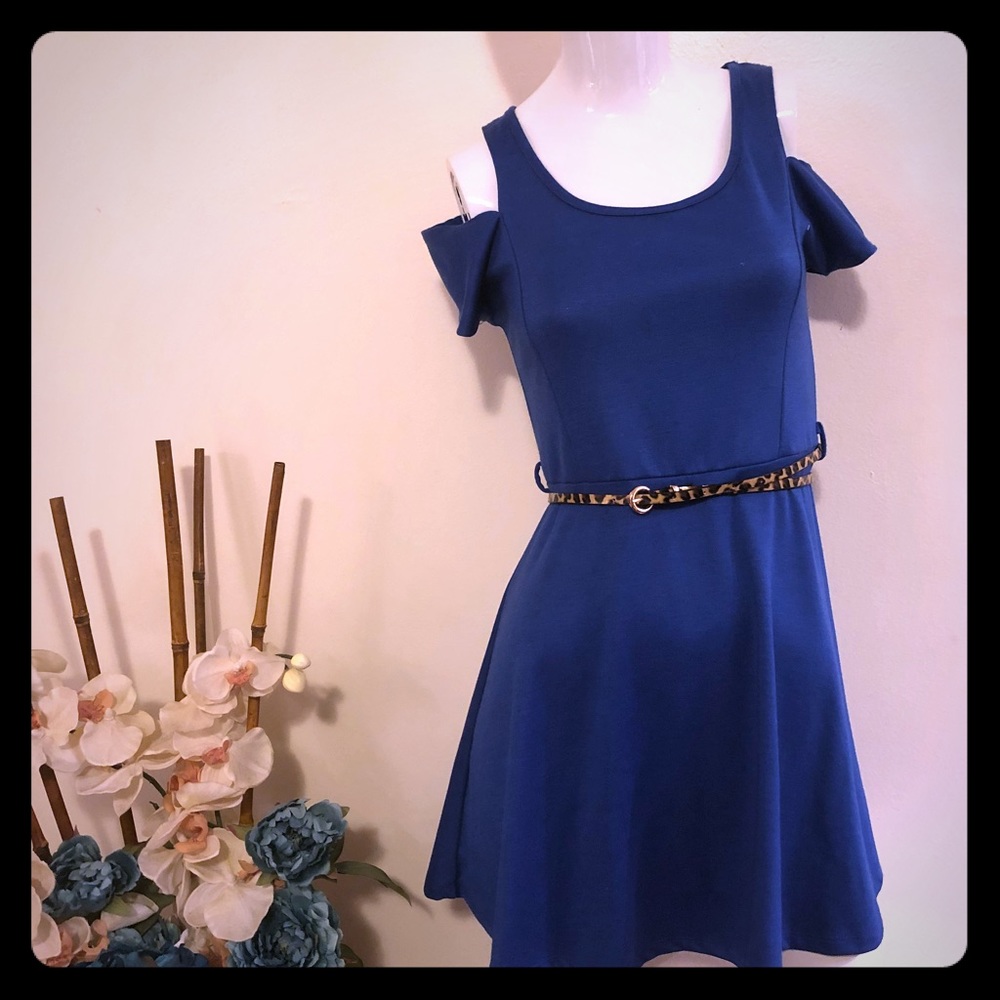 Blue dress with  belt