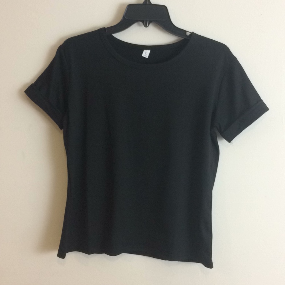 Black Cuffed T-Shirt
