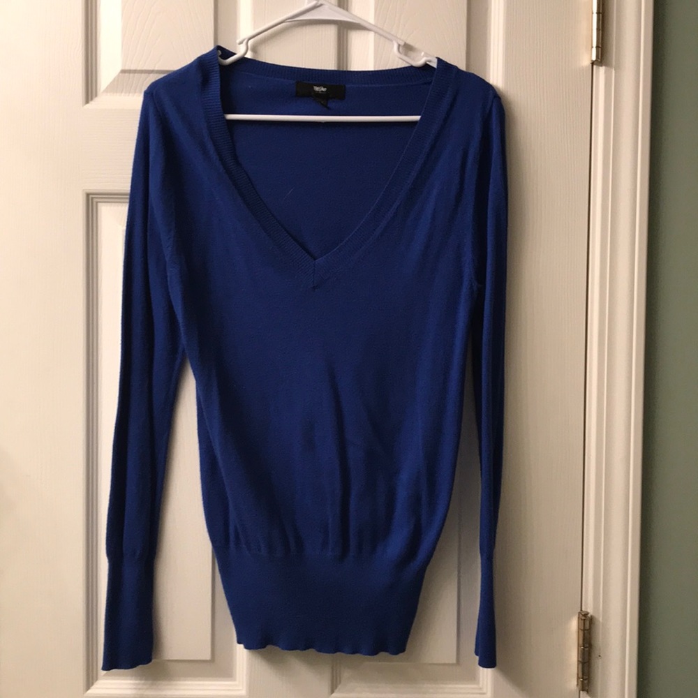 Blue v-neck sweater
