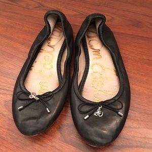 Sam Edelman Size 6 Black Leather Ballet Flats