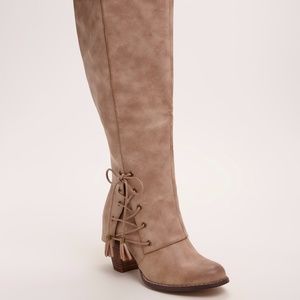 Lace Up Side Heel Boots (Wide Width & Wide Calf)