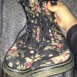 floral Combat boot