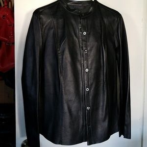 Black leather shirt like jacket