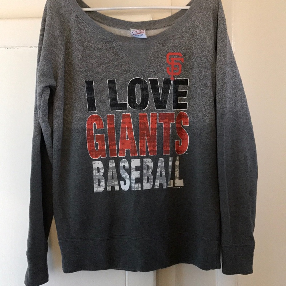 Grey "I love giants baseball" sweater