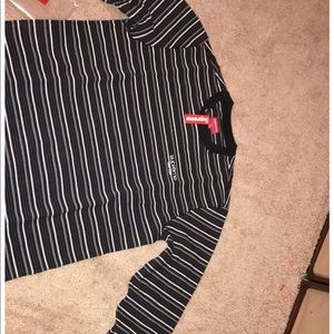 Supreme raised stripe long sleeve shirt sz M