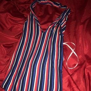 Red white blue and black cute top