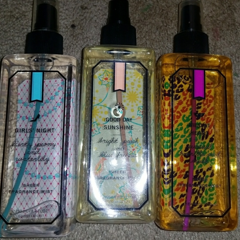 3 Victoria secret sheer fragrance mist