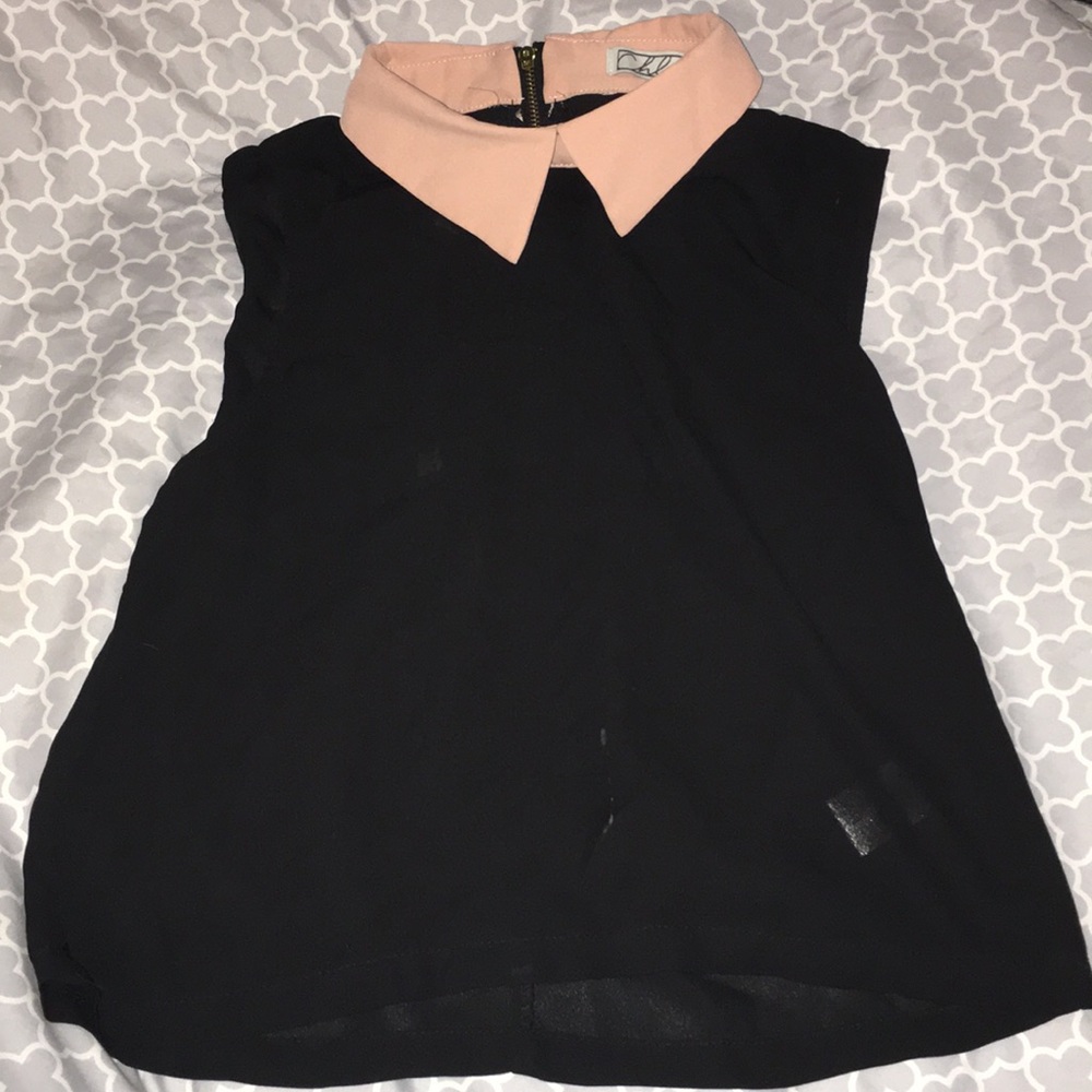 sheer tank with collar