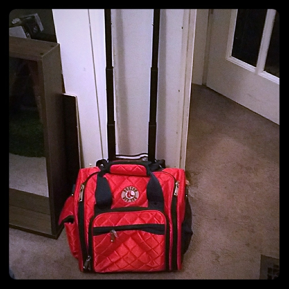 SOLDRed Sox carry on bag wheels collapsible handle