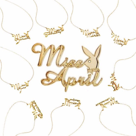 Playboy Necklace Miss April Gold Plated Bunny 17" - Picture 13 of 14