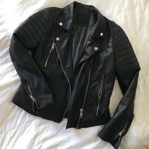 Leather motto jacket
