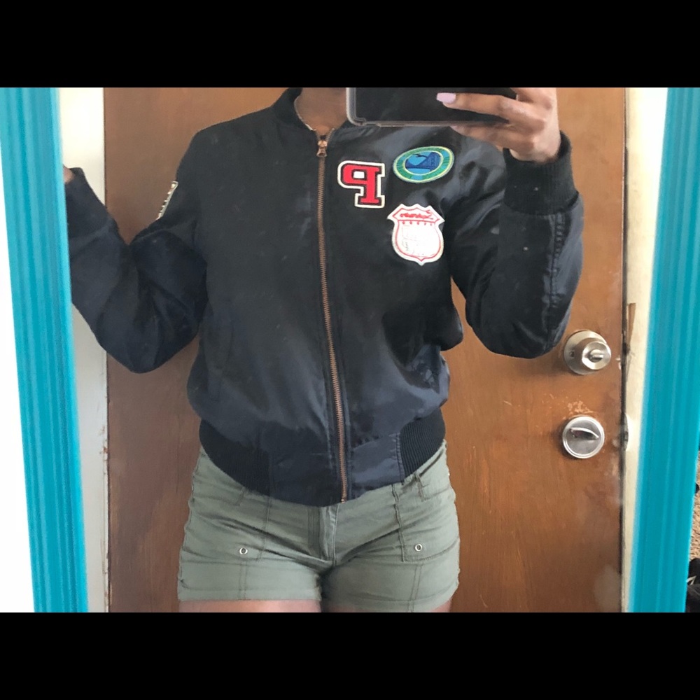 Patched Bomber Jacket