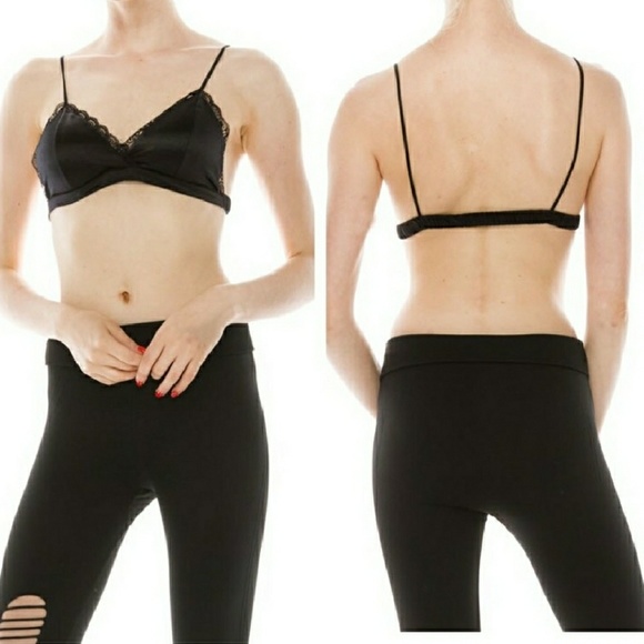 🖤 Black Satin Bralette - Picture 2 of 4