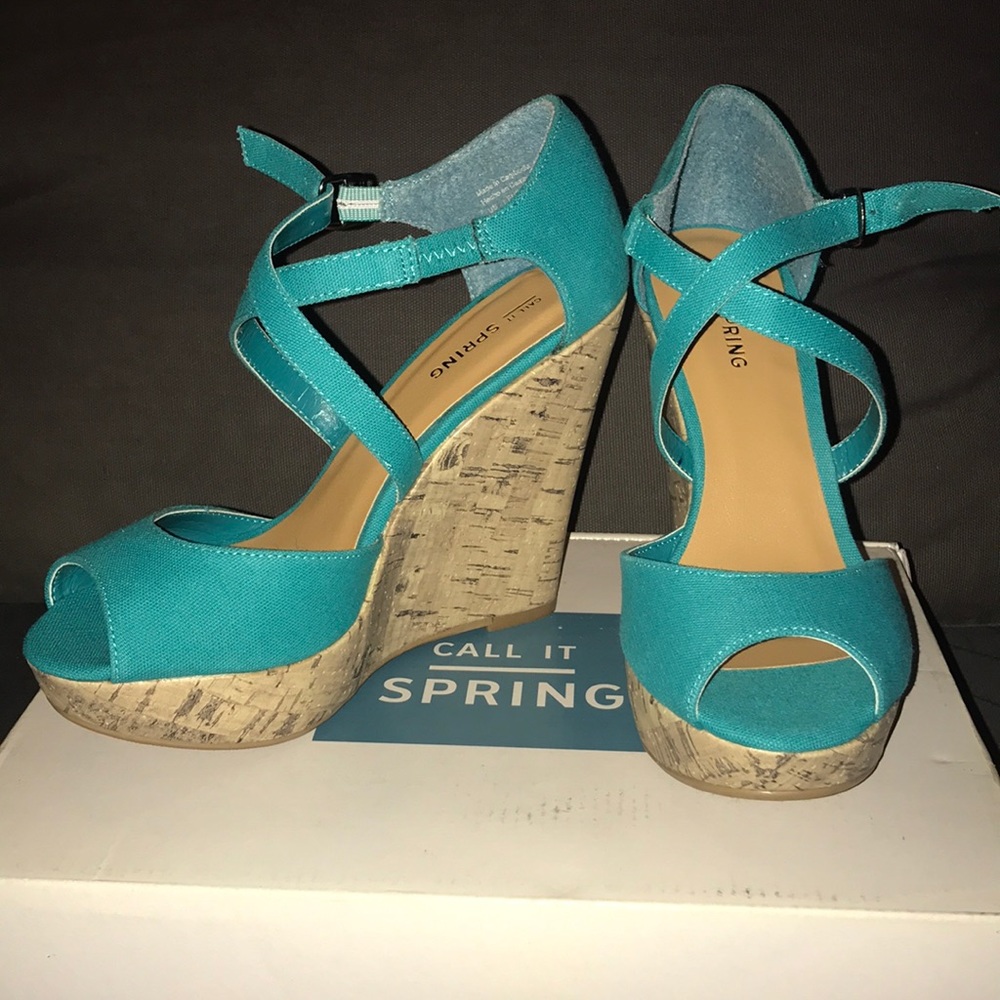 Turquoise wedges / heels